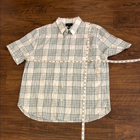 Vince Gray and White Plaid Casual Shirt Sz. Large - Picture 6 of 7